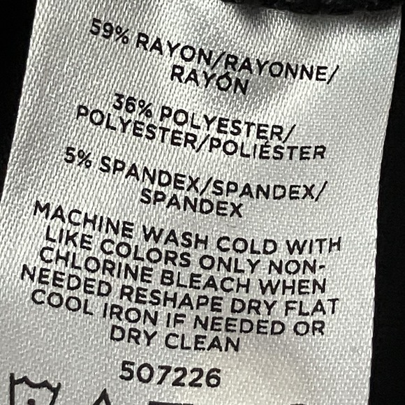 Loft Dress Womens Size Small Black Round‎ Neck Swing Knee Length Minimalist - Picture 7 of 8